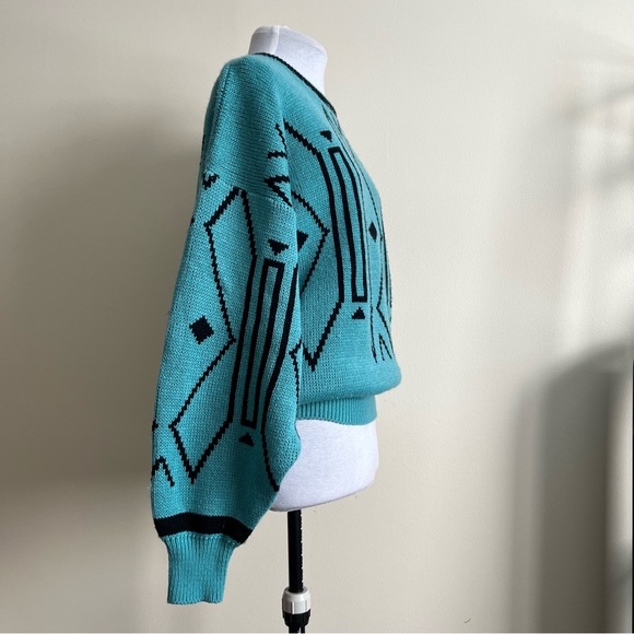 vintage 80s balloon sleeve sweater - Picture 4 of 10